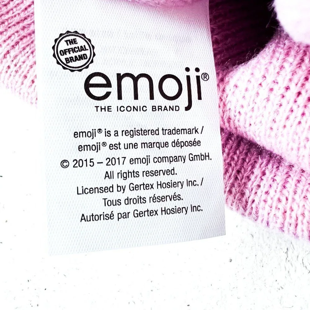 Emoji reversible sequins knit pom pom hat